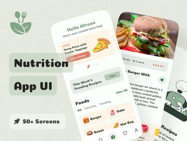 50页小清新卡哇伊美食餐饮app设计figma源文件