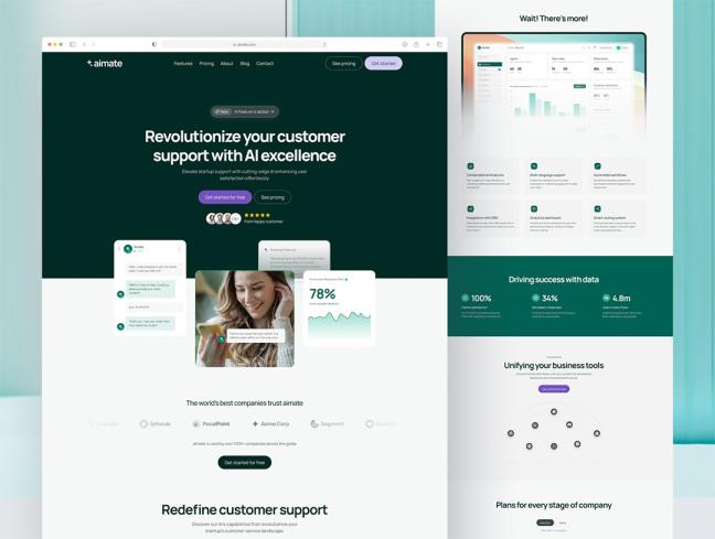 响应式共18页AI人工智能驱动的客户支持网页UI设计figma格式