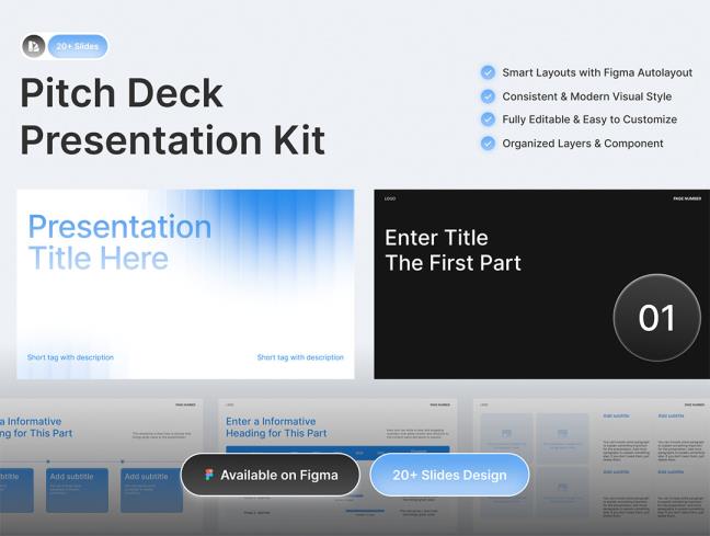 25张商务、客户提案、创意作品集演示模板PPT，figma格式