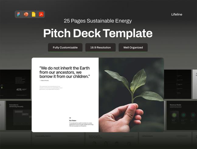 25张碳中和，可持续能源推介平台Fig、Deck、PPTX、PDF格式
