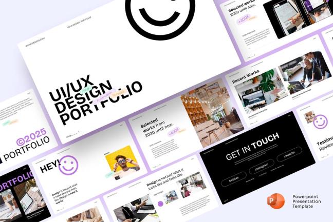 30页UI/UX 设计作品集PPT演示文稿（不包含预览图）