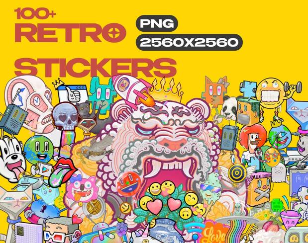 100个复古贴图figma,png格式
