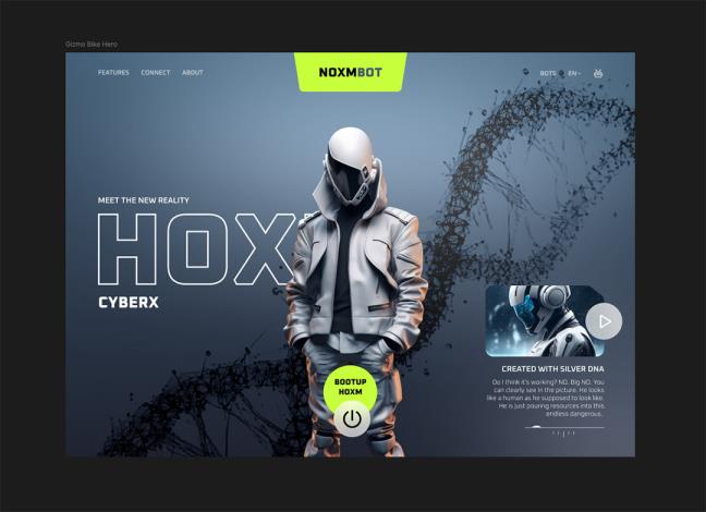 未来机器人网站-英雄部分（免费）figma格式