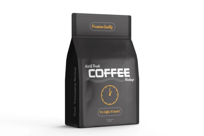 哑光咖啡袋 – 免费模型ps格式