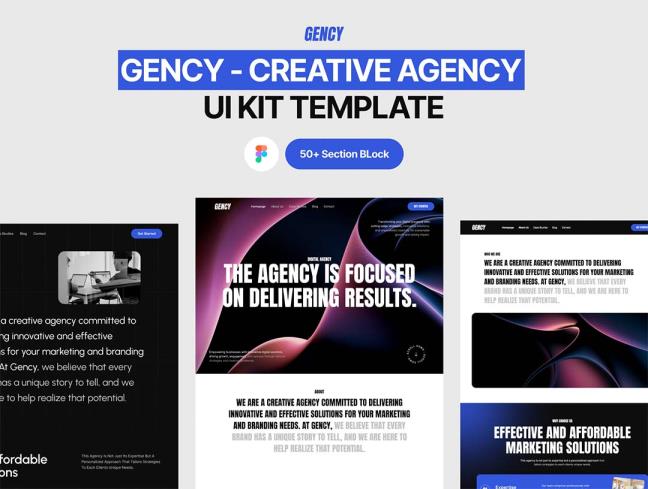 11页现代专业的代理机构网站UI模板figma格式