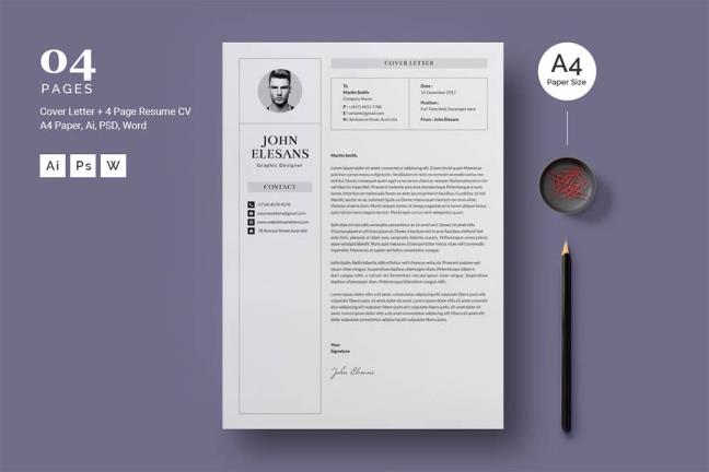 免费干净的简历模板word,psd,eps,ai格式