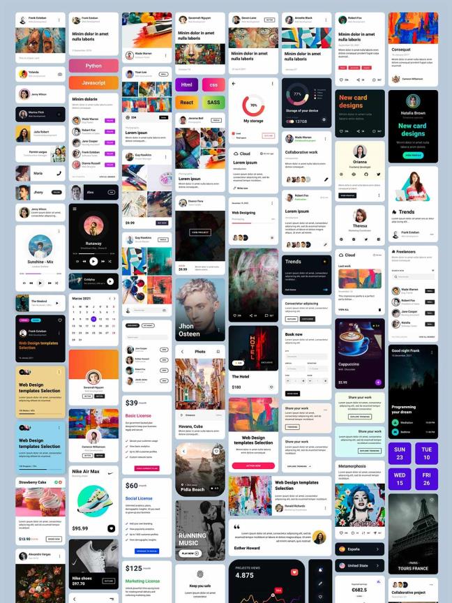 90个卡片组件figma源文件