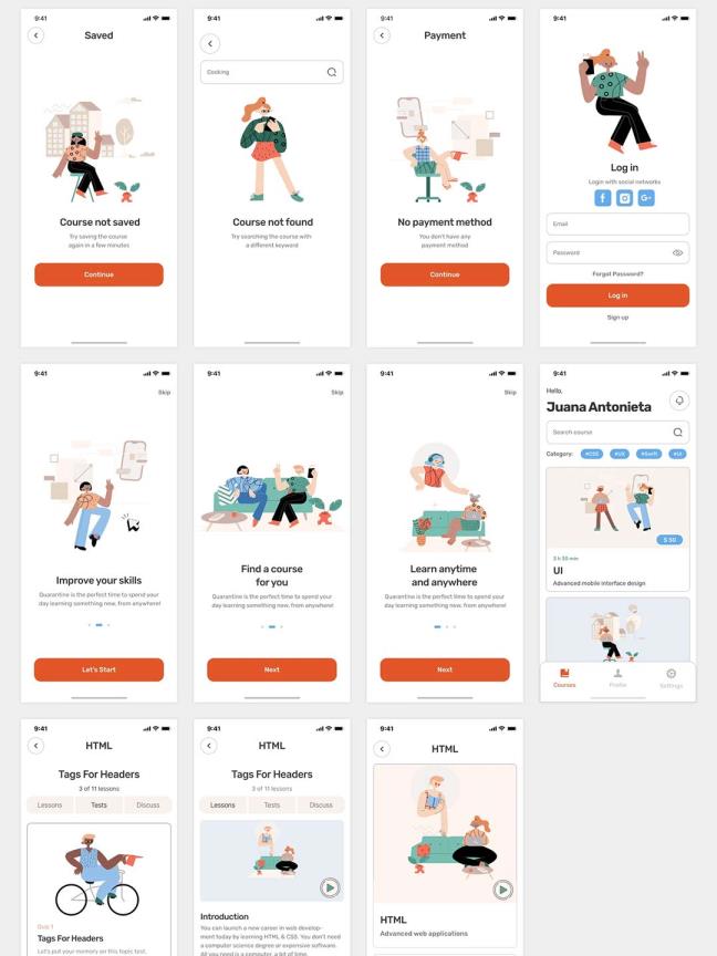 23页在线学习app界面设计figma源文件