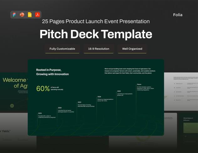 25页可持续能源和环保领域产品发布演示文稿fig, Deck, PPT格式