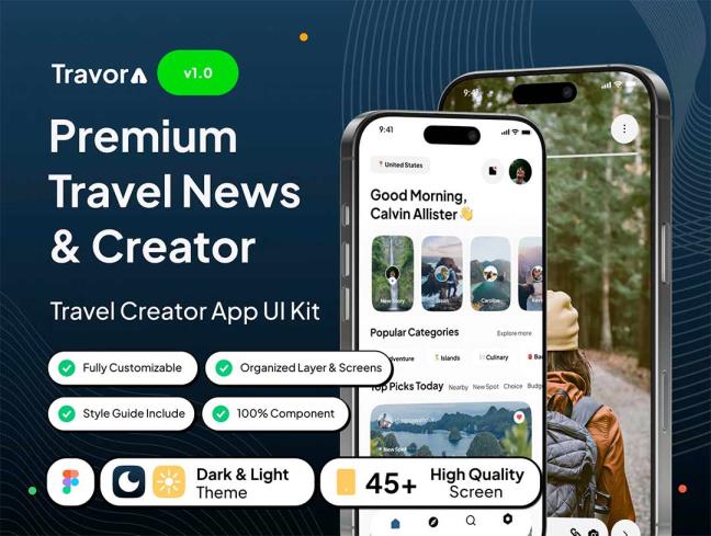 47页高端旅游资讯与创作者app界面设计figma格式（含交互）