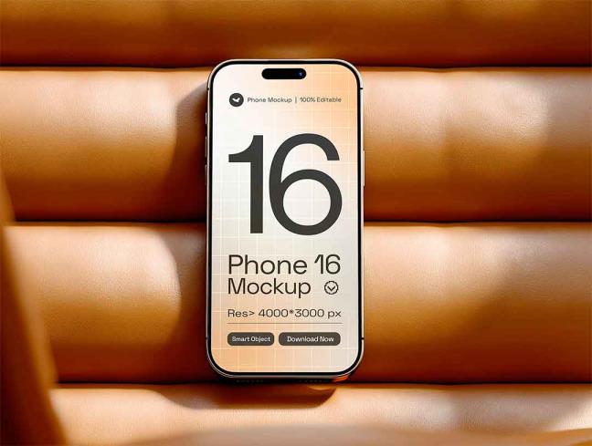 iPhone 16 Pro 模拟图集 – 15 个 PSD 场景