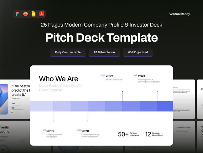 25页现代公司简介及投资者推介演示文稿figma,deck,ppt格式