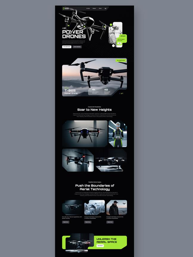无人机动态交互设计网站figma源文件分享