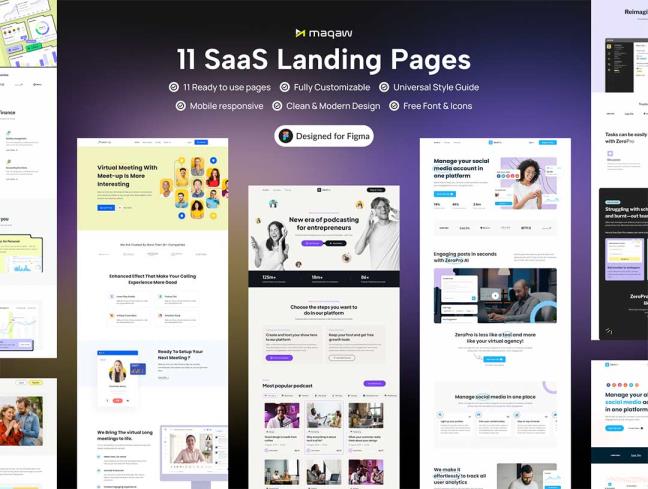 11个SaaS登录页面响应式设计figma源文件