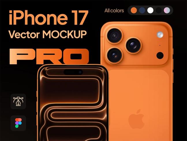 5个颜色 iPhone 17 Pro Max 模型figma样机