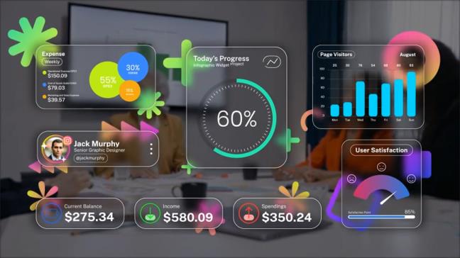 30个信息图小模块 | AE专用的现代数据可视化工具包