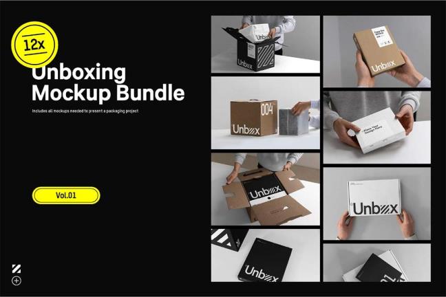 12个拆箱包装模型样机psd格式