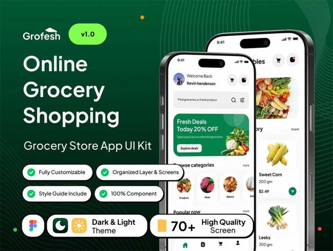 含交互明暗共140页生鲜水果超市电商app界面设计figma源文件