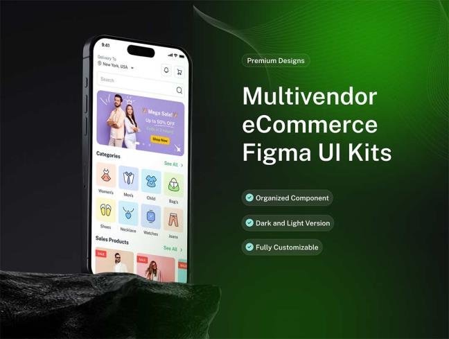 145页电商app界面设计figma源文件（需自己添加图片）