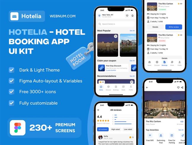 共230页明暗酒店预订app界面设计figma源文件