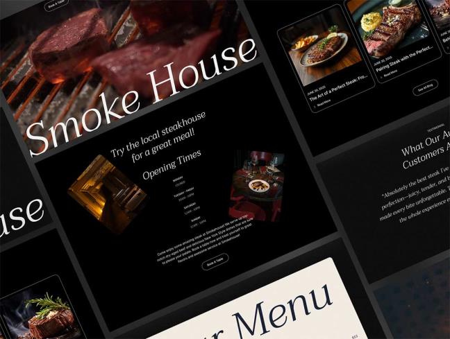 牛排餐厅14页响应式网站设计figma源文件