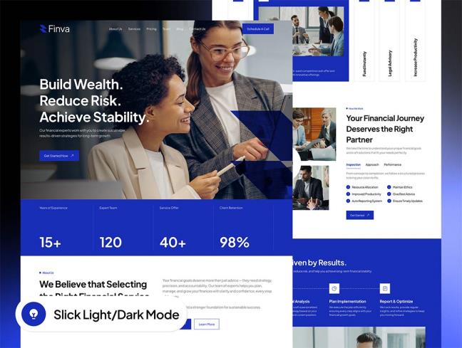 明暗30页财务咨询官网响应式设计figma源文件