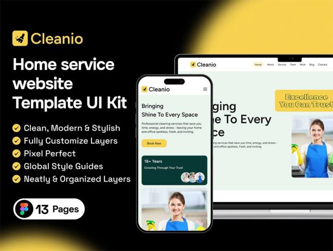 响应式26页家庭服务网站模板设计figma源文件