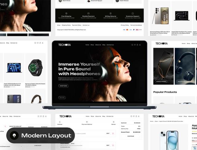 45页明暗响应式电子产品电商网站设计figma源文件