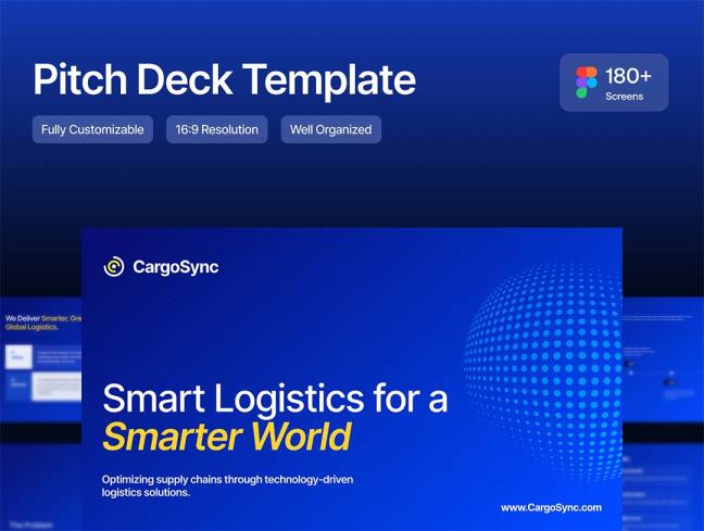 28页物流、SaaS、金融公司宣传模板figma源文件