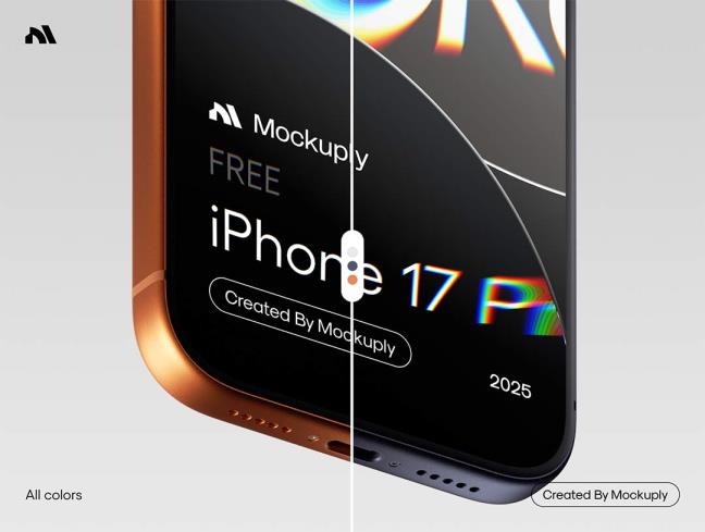 免费 Mockuply，iPhone 17 Pro 模型psd格式