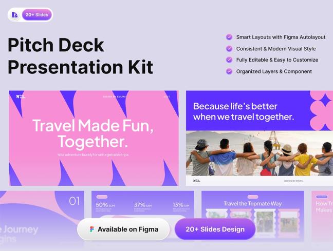 26页初创企业与创意从业者现代演示模板PPT，figma格式