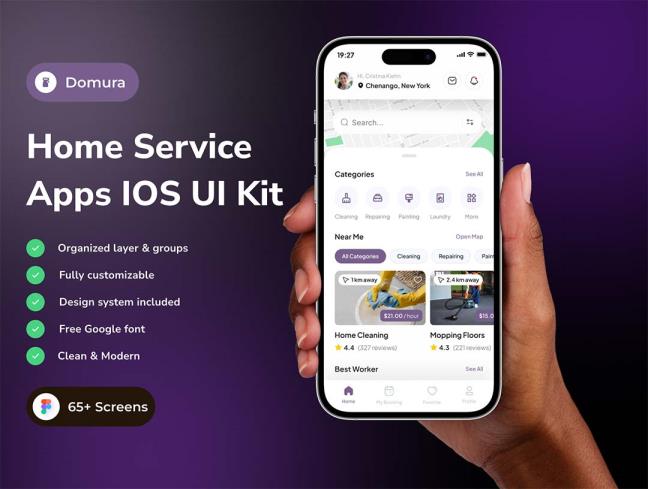 明暗共120页家庭服务app界面设计figma源文件
