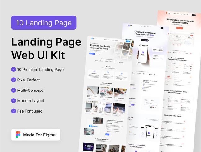 10个为现代企业打造的优质落地页设计figma源文件