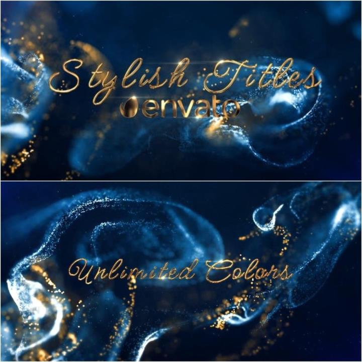 抽象流体粒子点星粒子背景炫彩金属色时尚标题AE模板源文件素材