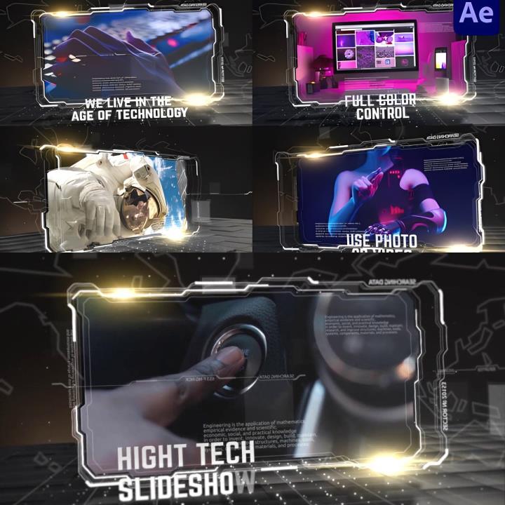 视觉科幻效果高科技数字屏幕体育介绍游戏界面演示ae模板源文件