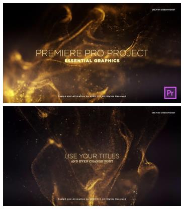 华丽流体闪光粒子沙特效节日颁奖典礼视频宣传介绍文字效果PR模板