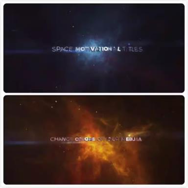 震撼宇宙空间星球穿梭文字标题特效宣传片头ae模板