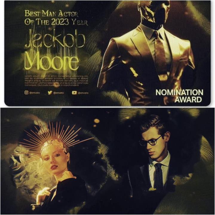 金色风格闪耀颁奖典礼开幕式提名奖晚会仪式宣传片ae模板源文件