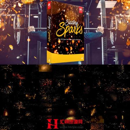 4K视频素材-102个火星飞溅发光火花粒子动画后期剪辑设计