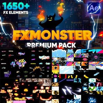 AE脚本 1650组卡通动漫文字标题字幕能量火焰闪电流体特效MG动画