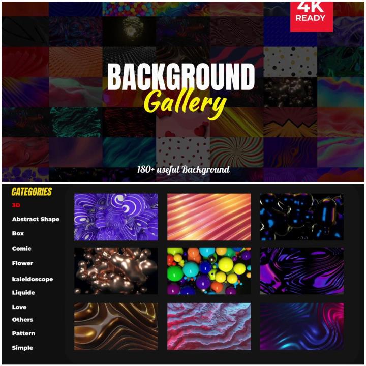 180多种动态图形动画背景视频素材4K分辨率AE模板素材下载