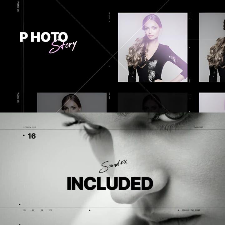 时尚快闪拍摄照片模特艺术写真商业杂志广告片头ae视频模板素材