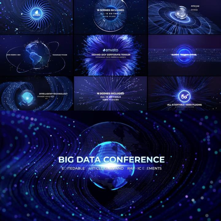 16个炫酷光效粒子场景动画科技宣传主题ae模板素材源文件