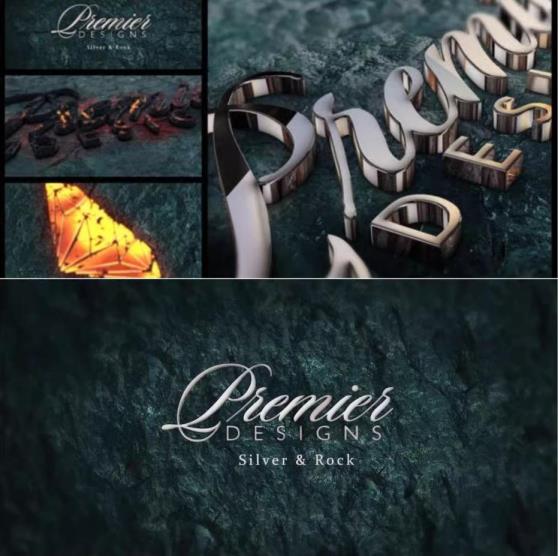 热裂石金属熔岩明亮标志动画史诗游戏片头AE视频模板源文件素材