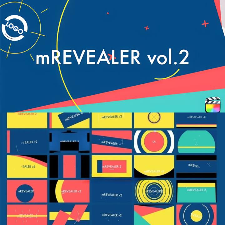 FCPX插件50种炫酷图形文字标题LOGO图像排版展示动画预设