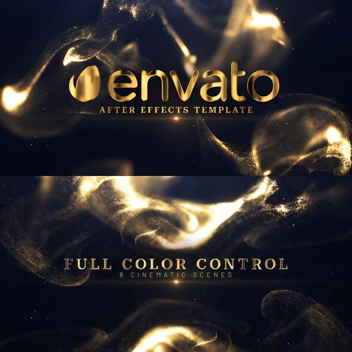 公司年会电影颁奖典礼晚会粒子文字标题活动开场宣传视频AE模板