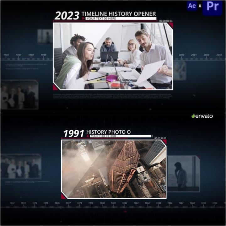 时间线企业发展史公司宣传片制作AE/PR模板源文件素材