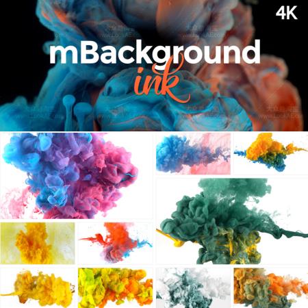 4K视频素材50组彩色水墨溶解流体飞溅特效动画视频编辑背景元素